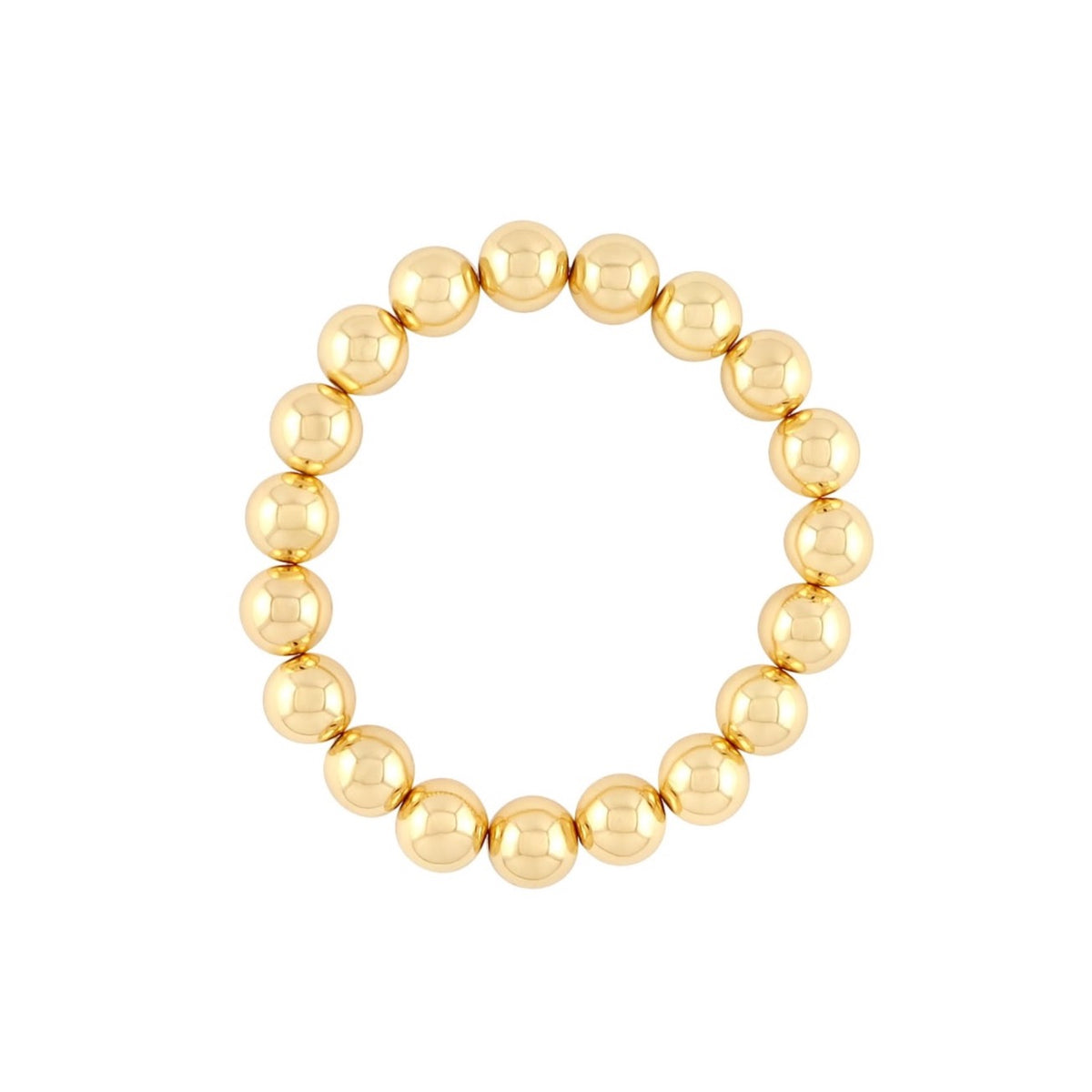 Gold Bead Bracelet 10mm