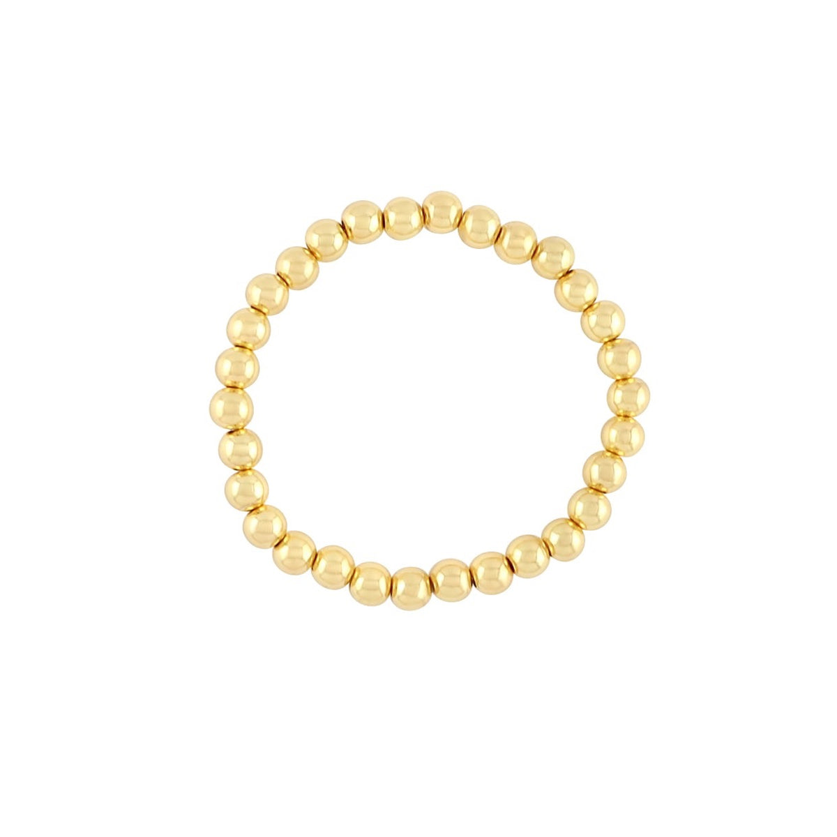 Gold Bead Bracelet 6mm