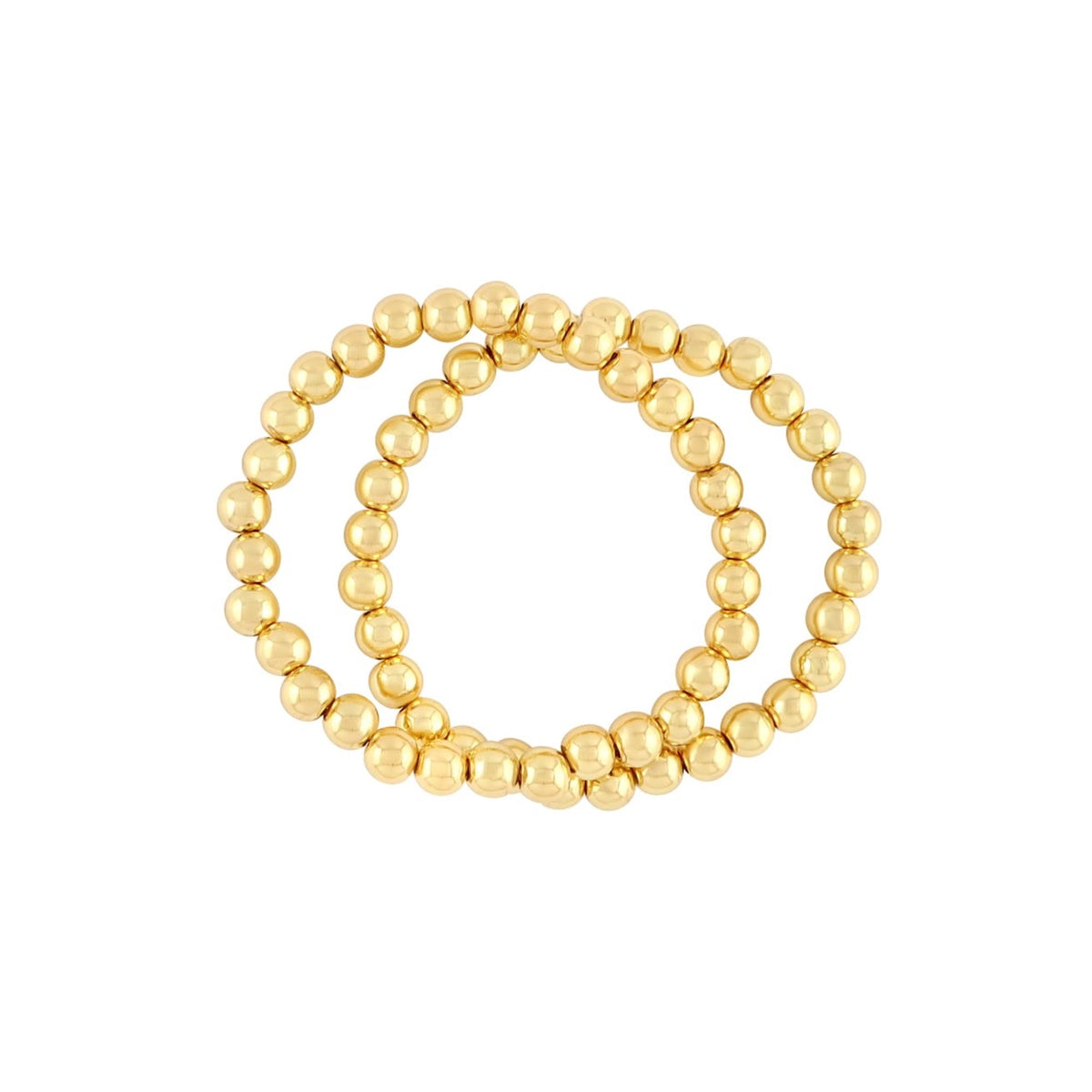 Gold Bead Bracelet 6mm